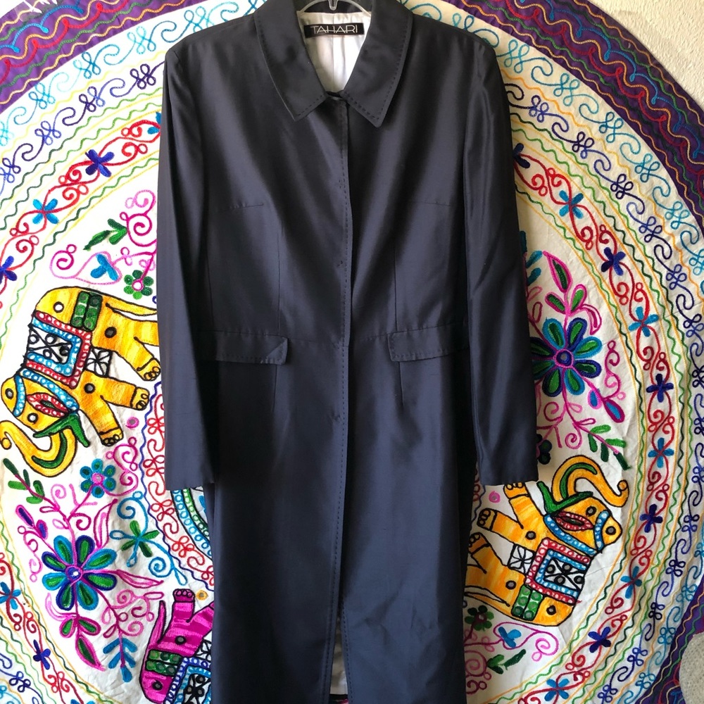 Navy Tahari Dress Coat
